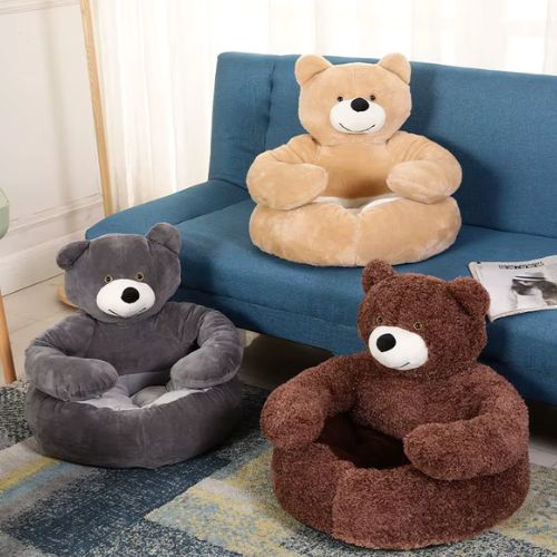 Canapé chien ours beaux couleurs avec peluche douce et chaude