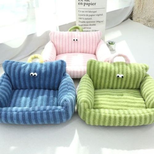 Lit canapé pour chien moelleux avec rebords hauts, style amusant et cocoon plusieurs couleurs
