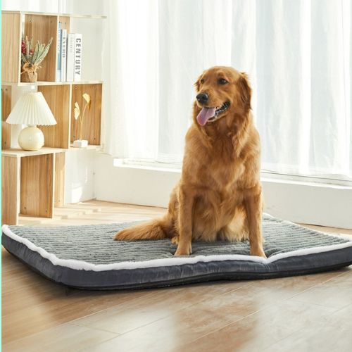 Lit pour chien orthopédique gris doux et épais, lavable et antidérapant, pour s’adapter à votre intérieur.
