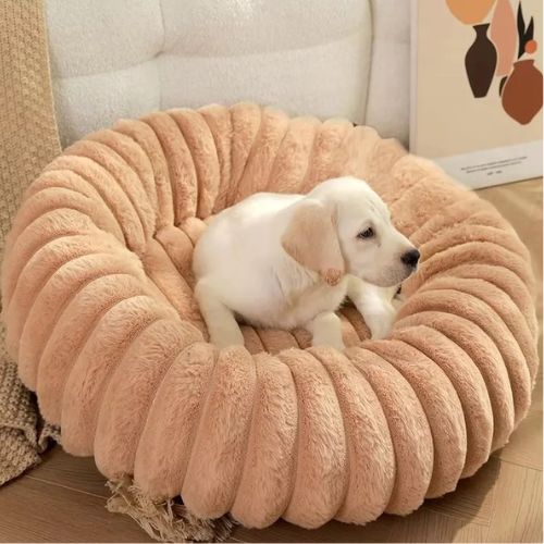 Panier chien moelleux et design dans un intérieur moderne, offrant à votre compagnon un confort optimal tout en sublimant votre décoration.