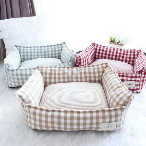 Panier Pour Chien En Tissu Vichy