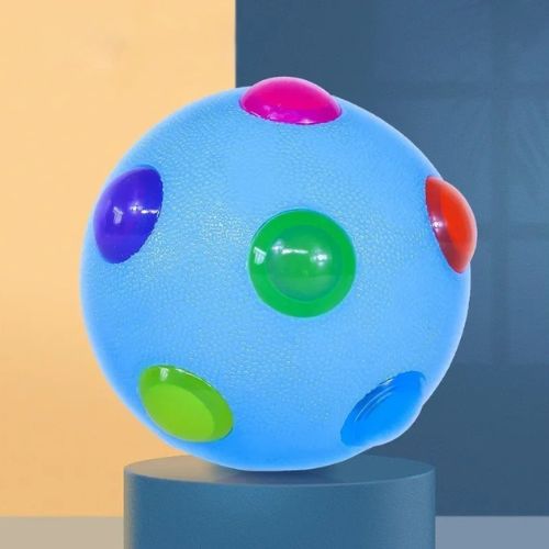 balle lumineuse pour chien bleue interactive et rebondissante à LED