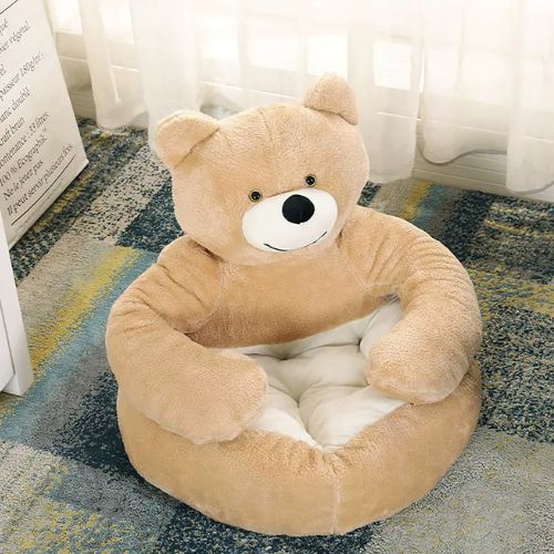 Canapé chien ourson beige lavable en machine pour entretien facile