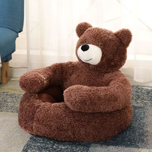 Canapé chien ourson marron avec design mignon et pratique