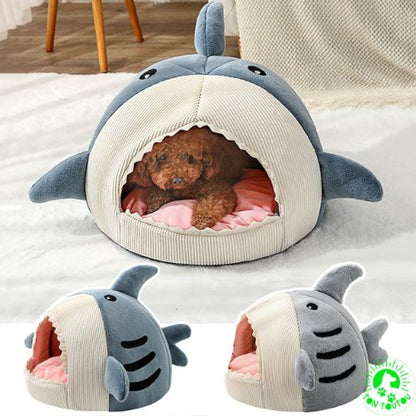Niche-interieur-chien-requin-gris-bleu-petit-moyen-chien-niche-pour-chat-apaisant-confortable-design-mignon-doux-au-toucher-lavable-coussin-amovible-facile-a-deplacer