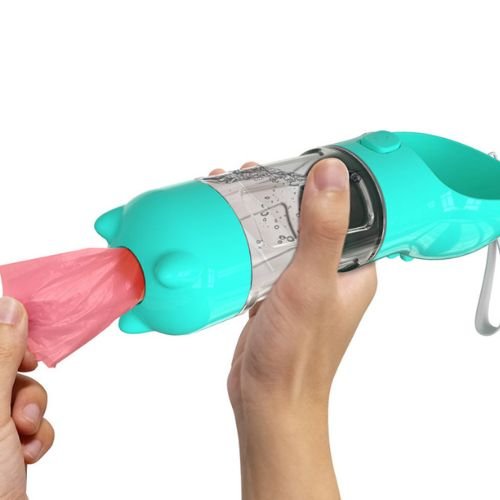 Gourde pour chien avec distributeur de sacs intégrés pratique en promenade