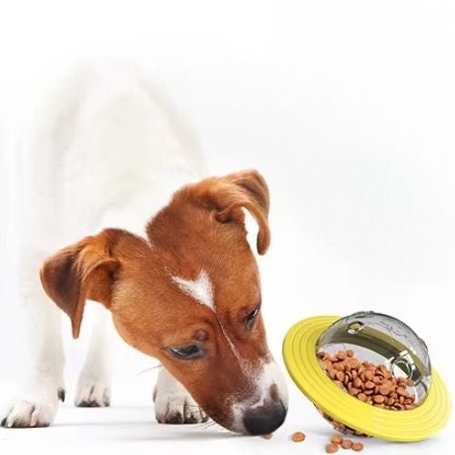 Jouet indestructible pour chien jaune - Puzzle alimentaire transparent résistant à l'usage intensif de plusieurs animaux
