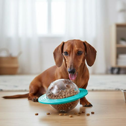 Jouet indestructible pour chien bleu interactif distributeur croquettes - Teckel stimule son QI en mangeant