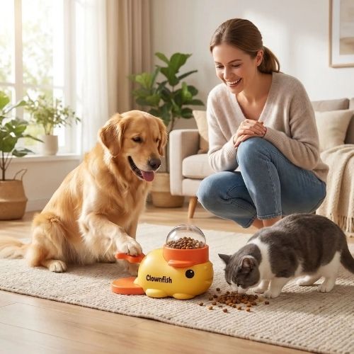 Jouet pour chien distributeur de croquettes interactif pour stimuler l’intelligence et l’occupation à la maison