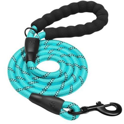 Laisse pour chien bleu solide et confortable pour grandes et petites races