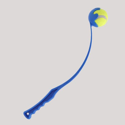 lanceur de balle pour chien bleu poignée ergonomique pour ramasser la balle sans se baisser 