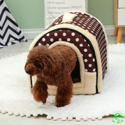 niche-d-interieur-pour-chien-marron-pointille