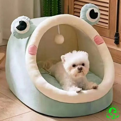 Niche-interieur-chien-grenouille-petit-moyen-chien-niche-pour-chat-apaisant-confortable-design-mignon-doux-au-toucher-lavable-coussin-amovible-facile-a-deplacer