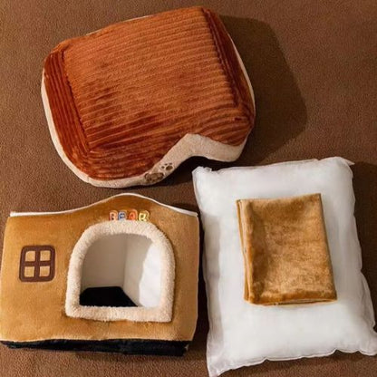 niche pour chien interieur marron demonter et son coussin dehousser pour le laver ou le ronger